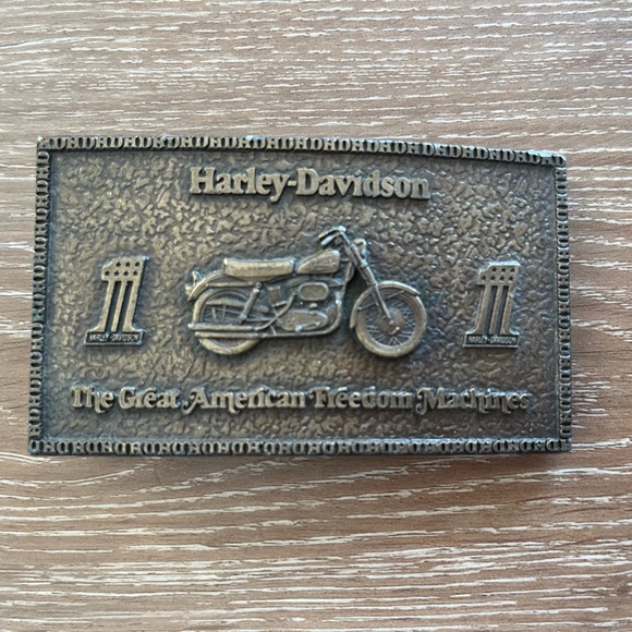 Vintage 1974 Brass Works Harley-Davidson Belt Buckle